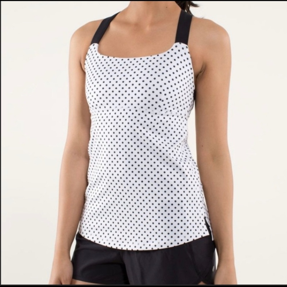 Lululemon polka dot track and train tank